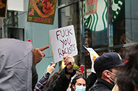 Political protests in Times Square, New York, Richard Moore